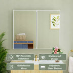 Armoire à pharmacie Elise avec miroir, armoire de salle de bain à montage en surface ou encastré, étagères réglables en verre trempé, réversible