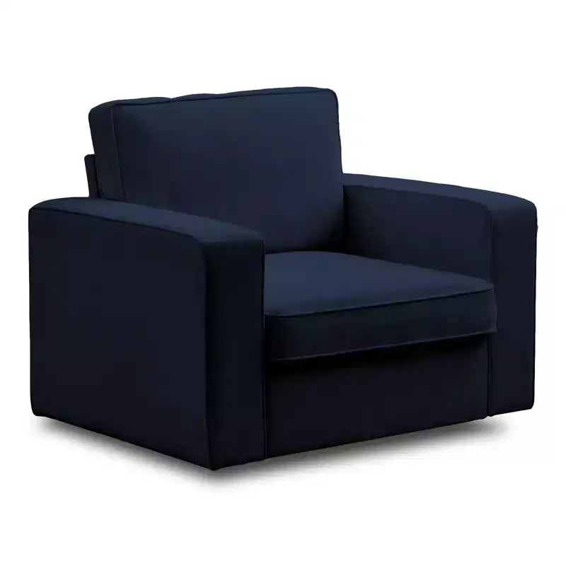 Mjkone Fauteuil pivotant moderne 360°, Fauteuil carré rembourré, Canapé simple confortable en chenille