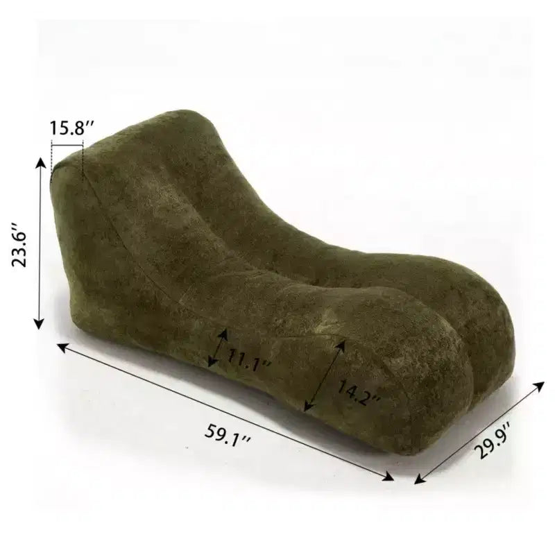Pouf Okak de 150 cm, fauteuil pouf lounge épousant les courbes du corps avec éponge haute élasticité, canapé de sol léger pour salon, chambre
