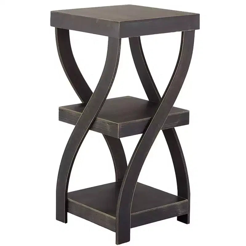 Table d'appoint en bois torsadé à effet vieilli The Lakeside Collection -