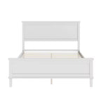 Cadre de lit plateforme pleine/grand lit/très grand lit avec tête de lit et support à lattes en bois, blanc/brun - ModernLuxe