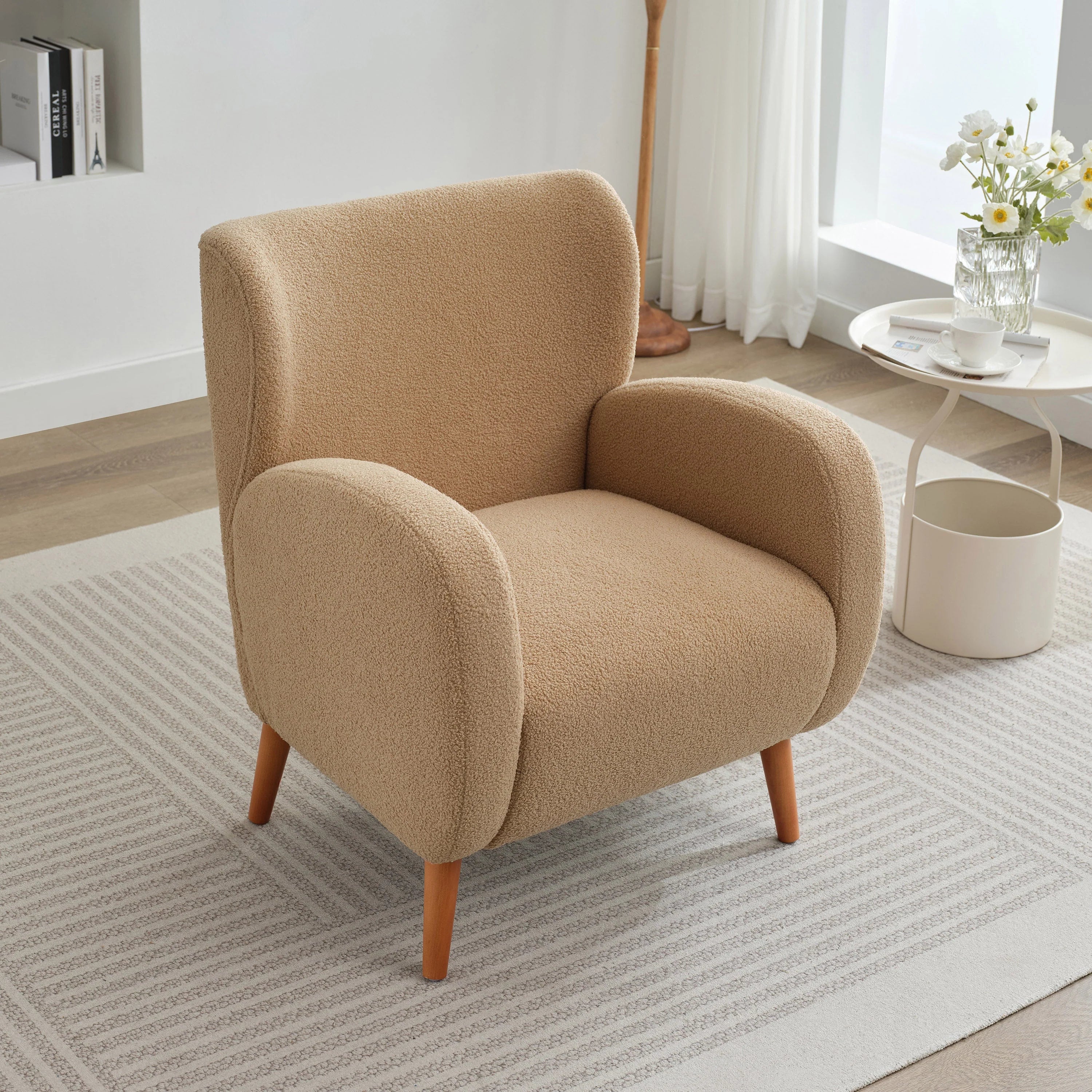 Fauteuil club capitonné moderne avec accoudoirs, canapé simple