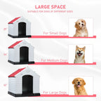 Niche pour chien en plastique BOSSIN, pour chiens de petite à grande taille, abri isolé intérieur/extérieur avec plancher surélevé
