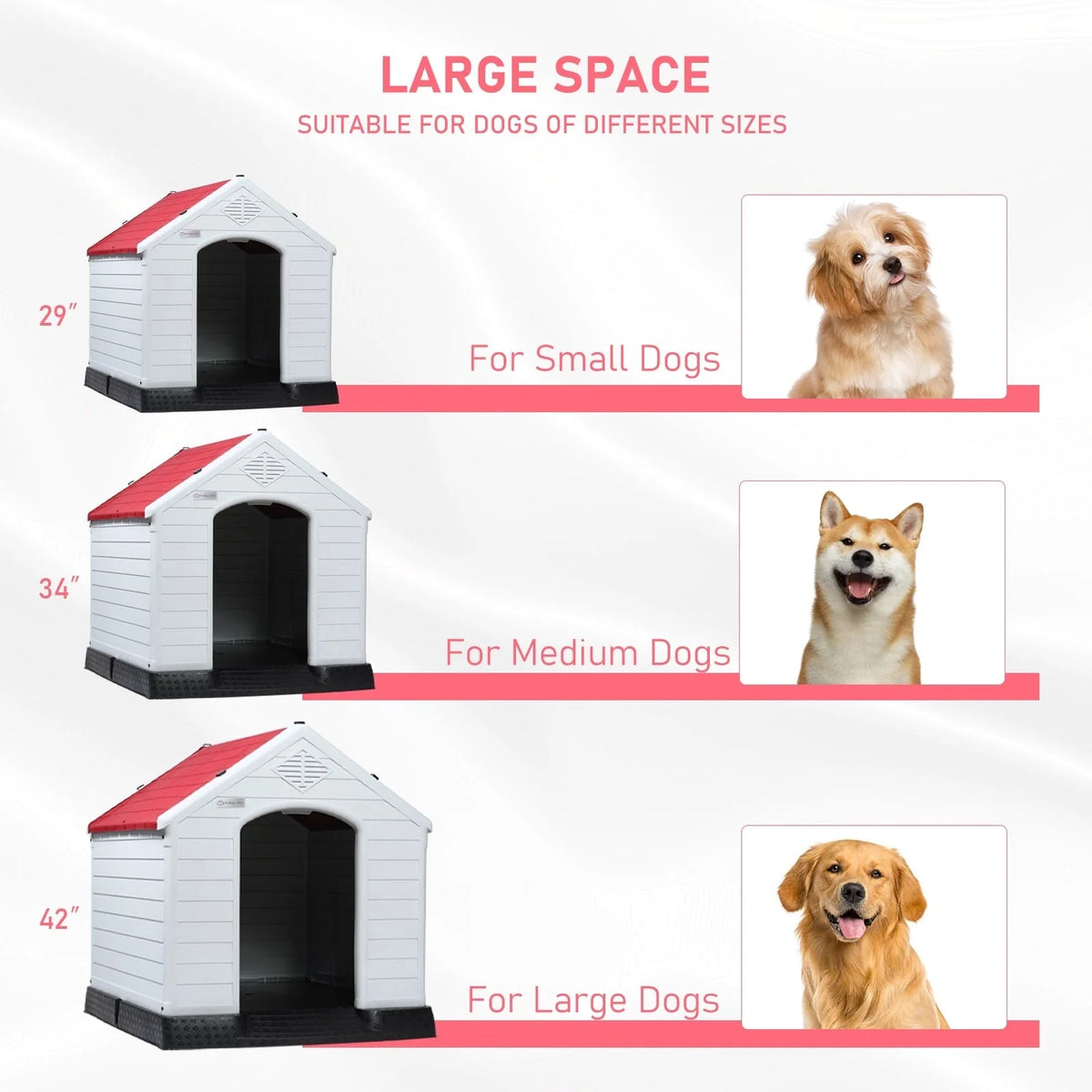 Niche pour chien en plastique BOSSIN, pour chiens de petite à grande taille, abri isolé intérieur/extérieur avec plancher surélevé