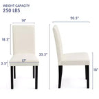 Subrtex Chaise de salle à manger Parsons rembourrée en bois massif et lin (Lot de 2)