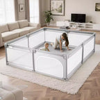 Parc pour bébé VEVOR, grand parc de jeux pour tout-petits de 199,9 x 149,1 cm, parc pour bébé intérieur/extérieur, 50 balles océaniques, porte et filet zippés, gris