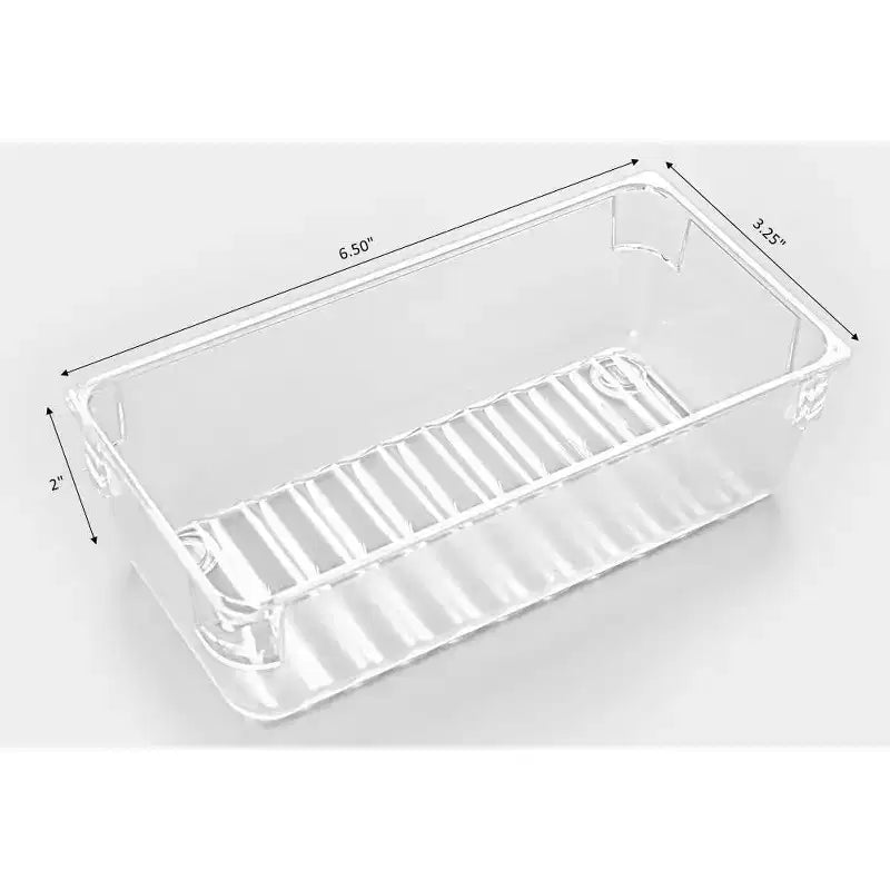 Basicwise Lot de 3 organiseurs de tiroirs en plastique transparent