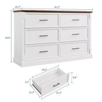 Commode de ferme à 6 tiroirs, commode en bois, armoire de rangement double moderne, pour chambre à coucher, salon