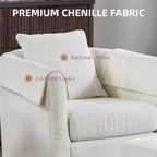 Fauteuil pivotant FurnitureR avec pouf, ensemble fauteuil de salon rembourré et repose-pieds, fauteuil moderne et confortable pour salon, chambre à coucher, coin lecture