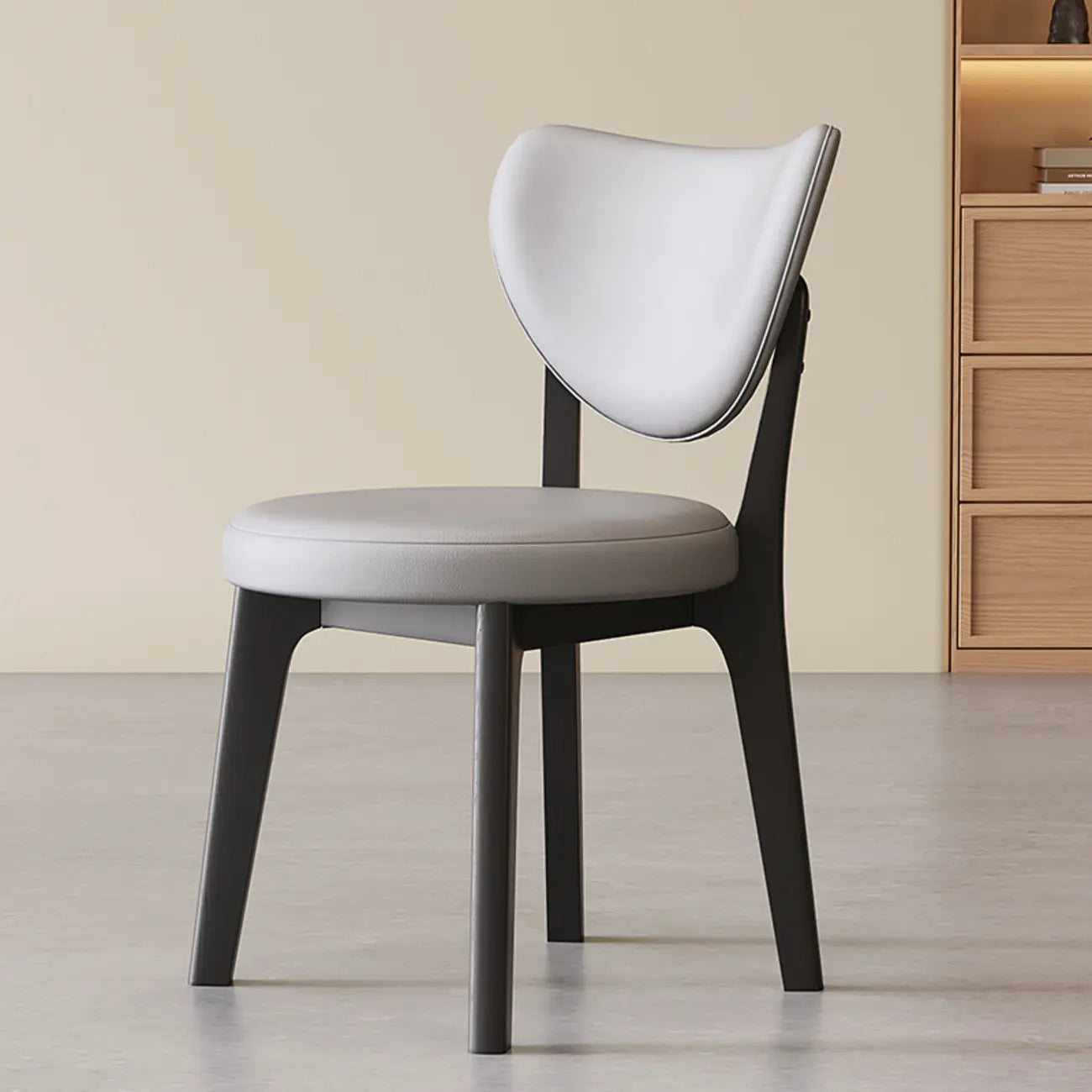 Chaise de salle à manger sans accoudoirs moderne en similicuir à dossier haut