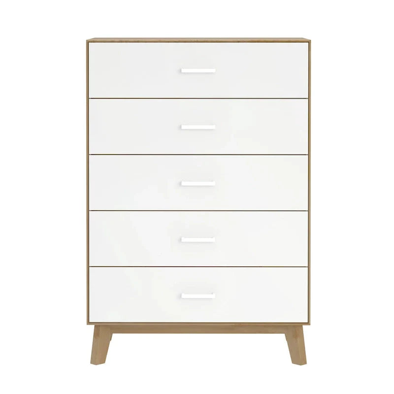 Commode 5 tiroirs, blanche