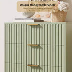 Commode moderne en bois de 122 cm de haut avec 5 tiroirs cannelés profonds et un large plateau pour chambre à coucher, salon, couloir, chambre d'enfant