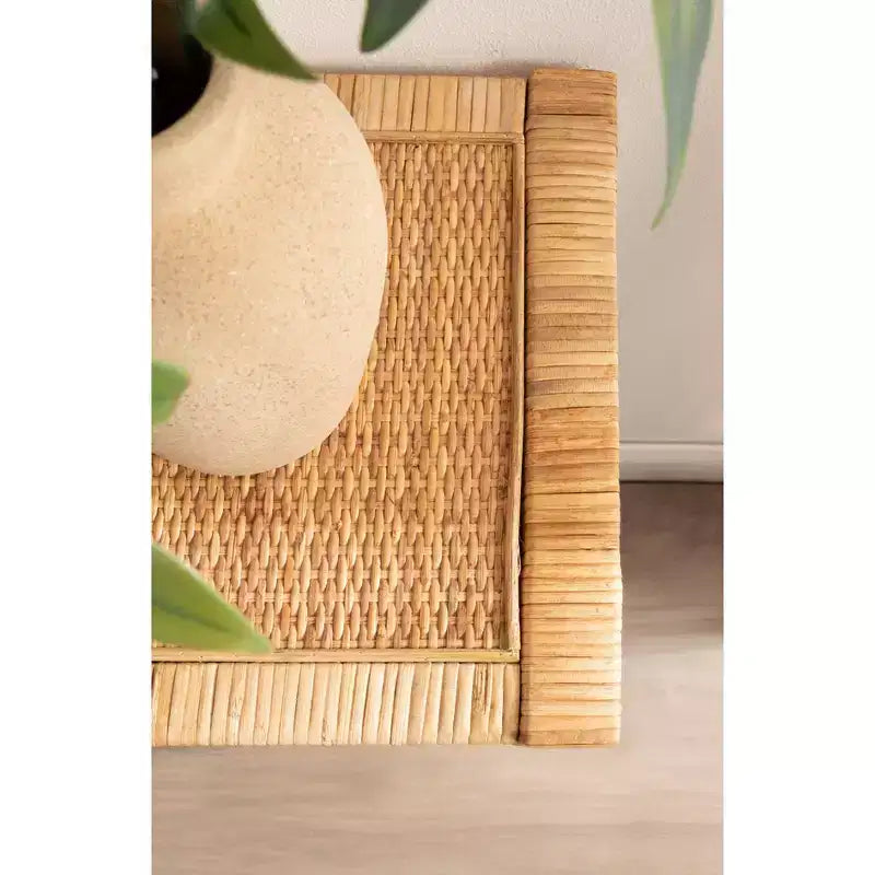 Console en rotin Kate and Laurel Rafina, 36x12x30, Naturel