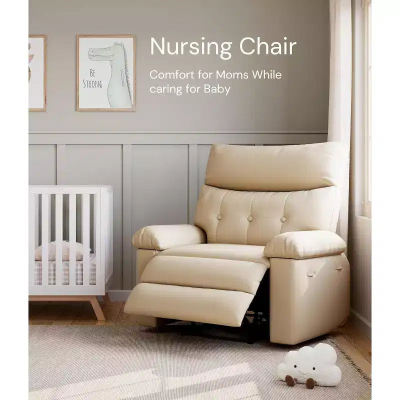 Fauteuil inclinable en cuir surdimensionné, inclinable manuel extra large, chaise longue avec accoudoirs et dossier confortables en éponge 1,5X pour salon, chambre