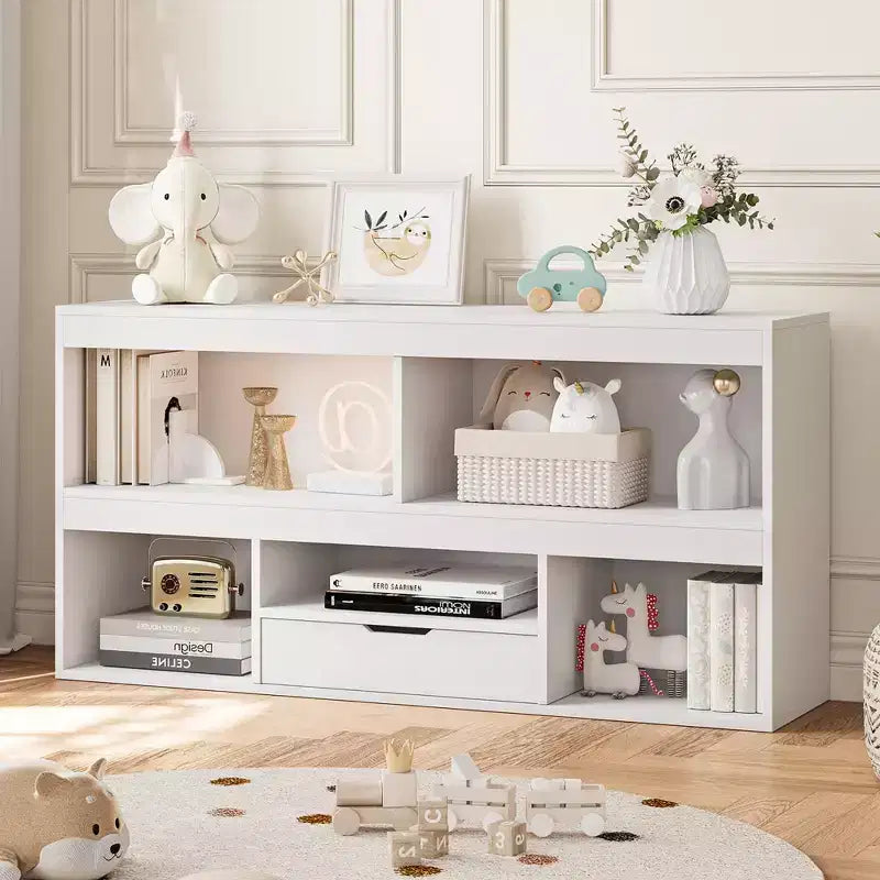 Organisateur de jouets, bibliothèque enfant 6 cubes Meuble de rangement en bois, étagères de rangement pour salle de jeux, classe, chambre d'enfant