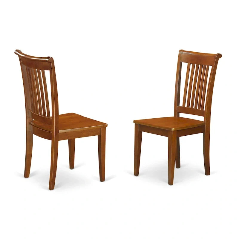 East West Furniture Ensemble de salle à manger 5 pièces - une table à manger ovale et 4 chaises solides, marron selle (options de type de siège)