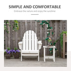 Chaise Outsunny Adirondack Pliante, Chaises de Plage Longues en Plastique HDPE Tout Temps pour Patio, Terrasse et Mobilier de Jardin