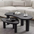 PexFix Table basse en bois massif de noyer Table d'appoint de canapé Ensemble