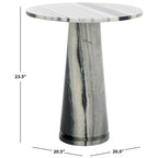 Table d'appoint ronde haute en marbre SAFAVIEH Couture Ghicu - 56 cm L x 53 cm P x 61 cm H - 21Wx21Dx24H