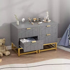 Commode GustoWave grise à 2 tiroirs, petite commode, table de chevet moderne pour chambre à coucher, table d'appoint avec tiroir pour salon, couloir