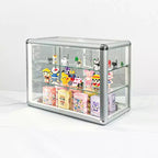 Vitrine en verre trempé avec porte coulissante en verre et serrure, cadre en aluminium standard, vitrine avec porte coulissante en verre, serrure et LED