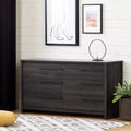 Commode double Tao 6 tiroirs pour enfants, gris chêne, de South Shore : Meuble de chambre moderne traditionnel, dispositif anti-basculement inclus