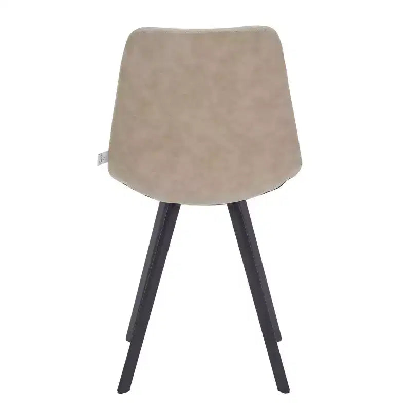 LeisureMod Markley, lot de 4 chaises de salle à manger modernes en cuir avec pieds en métal, assise rembourrée, design élégant pour cuisine, salle à manger, bureau ou salon