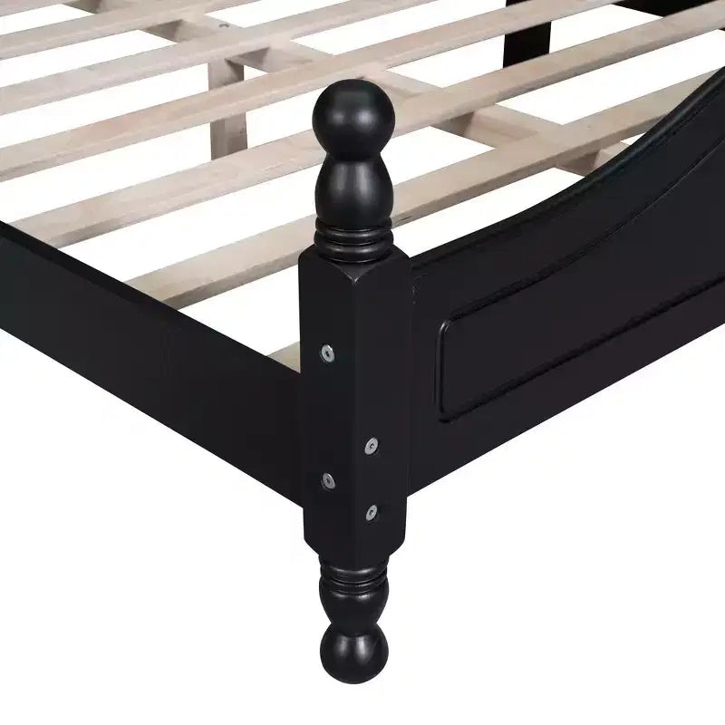 Cadre de lit plateforme en bois Queen Size Whisen, lit plateforme avec support à lattes en bois