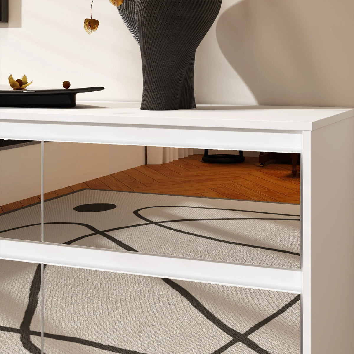 Commode à 9 tiroirs de 63 W, commode d'appoint pour salon, chambre à coucher