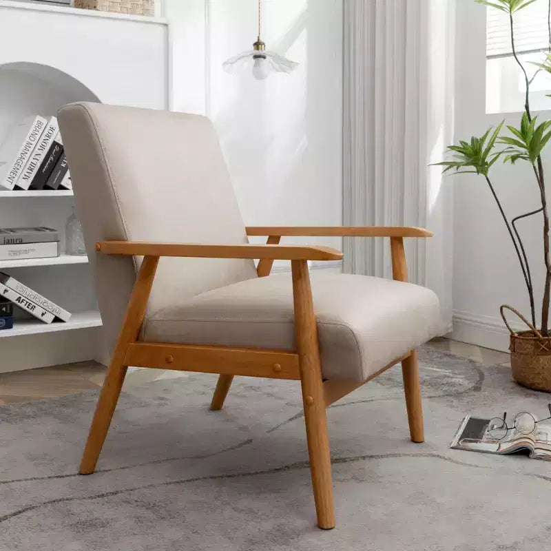 Fauteuil d'appoint moderne TUYOHW, fauteuil de salon avec accoudoirs fuselés, cadre en bois massif, fauteuil rembourré en microfibre pour salon, bureau