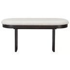 Ensemble de table à manger en bois massif avec banc pour 5 personnes, 6 pièces, ensemble de table de salle à manger rectangulaire rembourrée avec 4 chaises et un banc