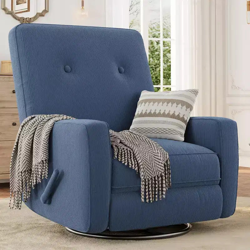 Fauteuil inclinable moderne 3 en 1 pivotant et à bascule, fauteuil à bascule à 360° avec dossier et repose-pieds réglables, fauteuil rembourré pour chambre de bébé, salon, chambre à coucher