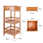 Table d'appoint en bois massif avec rangement
