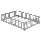 Lit au sol pleine grandeur Luxystar avec clôture et porte pour chambre d'enfant