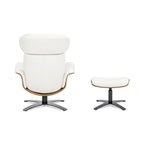 Jovan 31.5 Fauteuil inclinable en cuir véritable avec ottoman