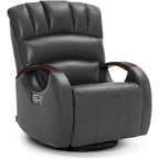 Fauteuil inclinable, pivotant et berçant électrique en similicuir avec appuie-tête réglable pour chambre de bébé, PR616