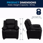 Fauteuil inclinable contemporain Flash Furniture de luxe rembourré pour enfants avec accoudoirs de rangement