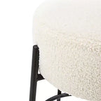 Nathan James Lot de 4 tabourets de bar sans dossier Isaac hauteur comptoir Boucle Blanc