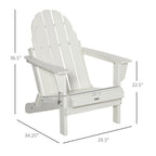 Chaise Outsunny Adirondack Pliante, Chaises de Plage Longues en Plastique HDPE Tout Temps pour Patio, Terrasse et Mobilier de Jardin
