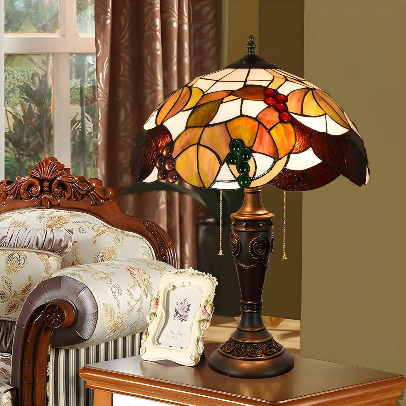 HomeyFad Lampe de table à 2 lumières dôme en verre inoxydable vintage