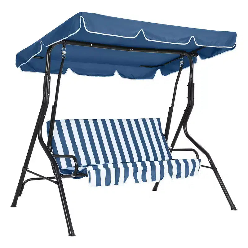 Balancelle de jardin 3 places résistante aux intempéries, auvent réglable, cadre en acier robuste, résistante aux UV et à l'eau, capacité de 227 kg, pour le jardin, la véranda, la pelouse