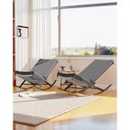Lot de 2 fauteuils à bascule d'extérieur en rotin tressé résistant aux intempéries avec coussins pour véranda, jardin ou pelouse, marron