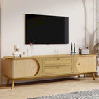 Meuble TV en rotin de style ferme moderne