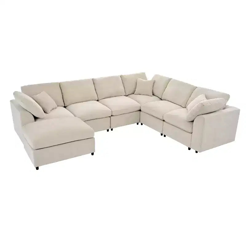 Canapé modulable extra-large 7 places Merax