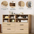 2 commodes en bois pour chambre à coucher avec étagères réglables, commodes modernes avec rangement ouvert, meuble TV pour salon, couloir