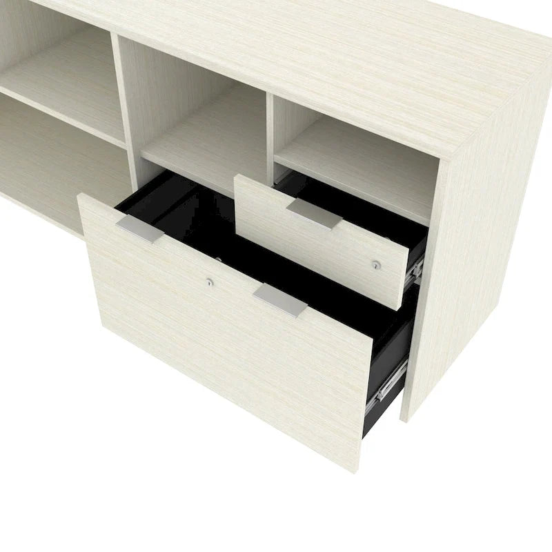 Bureau en U Bestar i3 Plus avec deux tiroirs