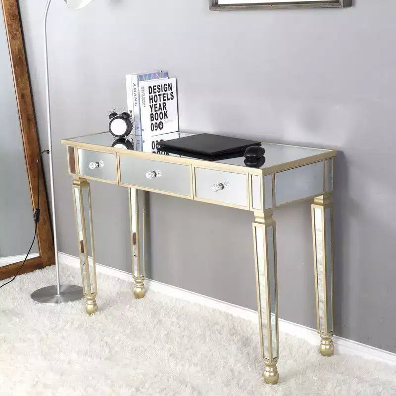 Coiffeuse avec miroir et trois tiroirs