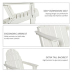 Chaise Outsunny Adirondack Pliante, Chaises de Plage Longues en Plastique HDPE Tout Temps pour Patio, Terrasse et Mobilier de Jardin