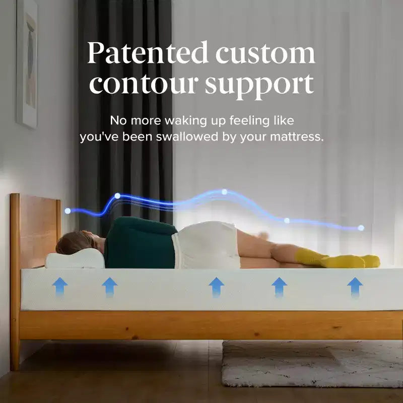 Matelas en mousse à mémoire de forme Zinus 8 pouces Double Thé vert, sans fibre de verre, fermeté moyenne, soulagement de la pression zoné, mousses et tissu certifiés sûrs