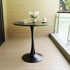 Table à manger ronde de 80 cm, petite table de cuisine avec pied central, table d'appoint de style Mid-Century ou table basse pour salon ou appartement - Panipeachy